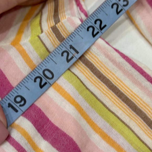 EUC Old Navy Split Neck Top – Multi Color Stripe - Picture 7 of 8